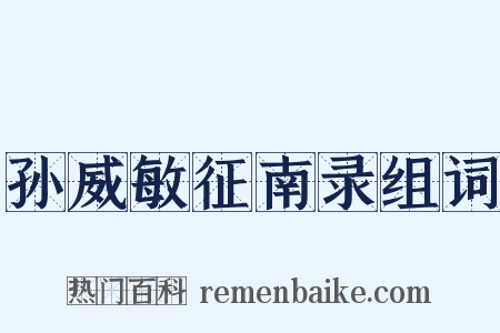 孙威敏征南录组词是什么意思的图片